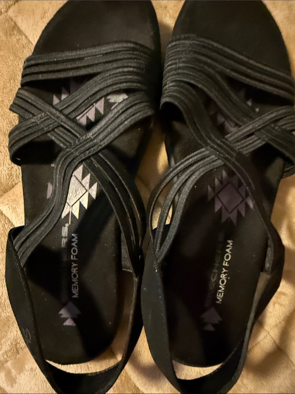 Skechers Black Strappy Slingback Sandals - Picture 7 of 8
